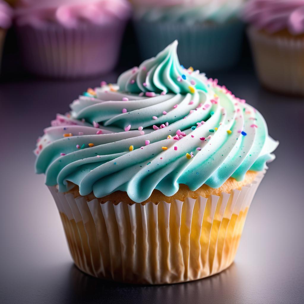 Frosted Cupcake Close-Up Photography