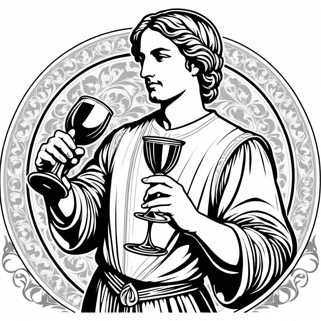 Renaissance-Inspired Man with Wine Goblet