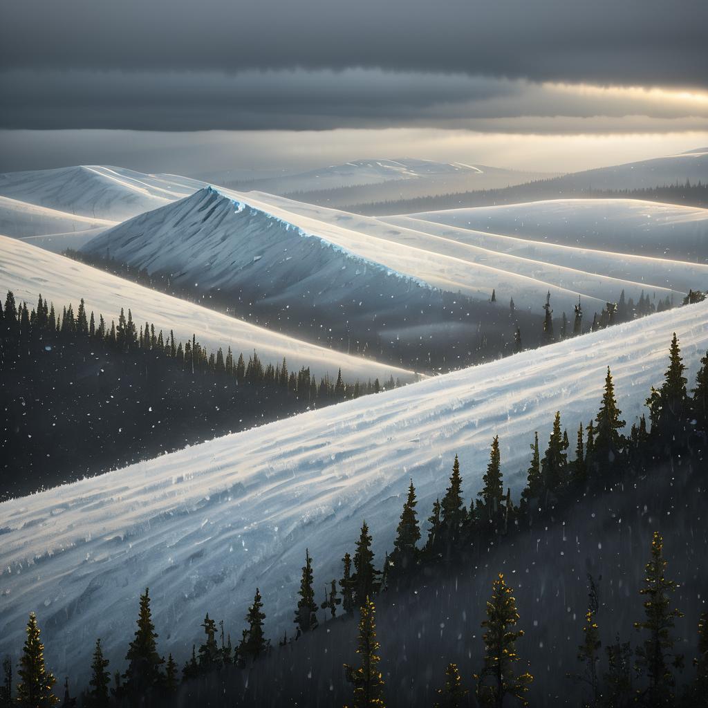 Photorealistic Boreal Ice Ridge Landscape