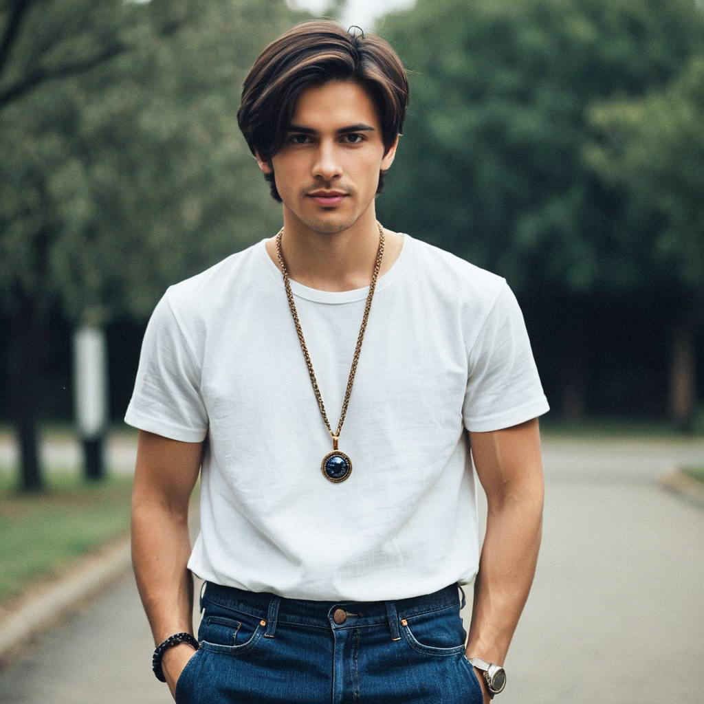 Confident Young Man in Casual Outfit Confident Young Man in Casual Outfit