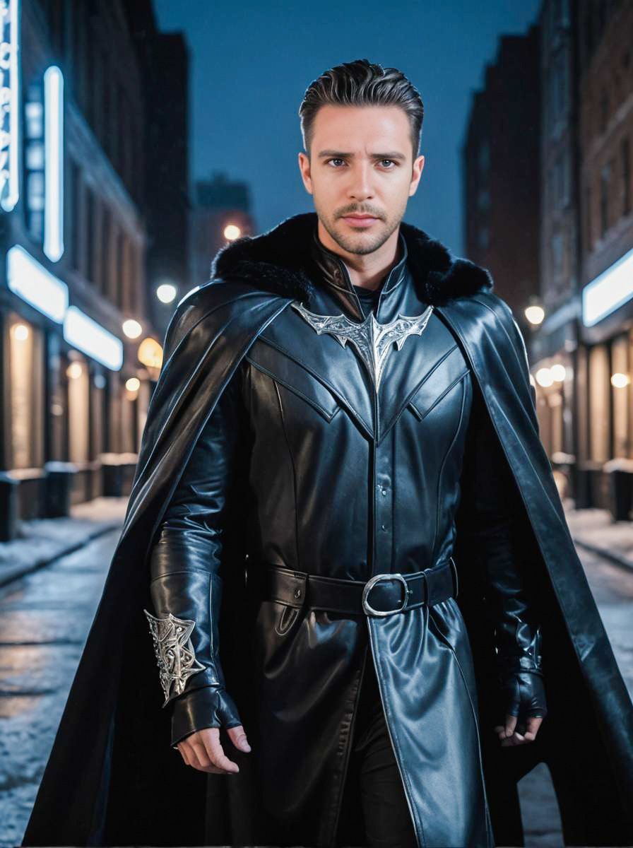 Deacon Frost Male Model in Black Leather Costume