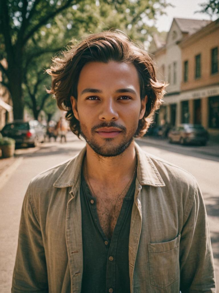 Free-spirited man in a natural outdoor setting