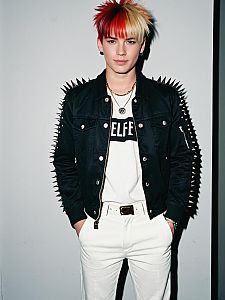Young Man with Spiked Hair and Punk Rock Jacket