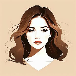 Woman with Brown Hair in Vector Art