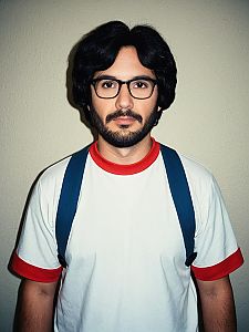 Man in Realistic Bob Belcher Cosplay Costume with Glasses