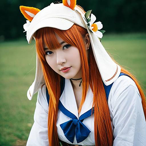 Akikawa Yayoi Cosplay from Uma Musume in Outdoor Portrait