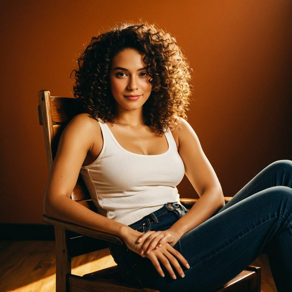 Confident Young Woman in Casual Attire