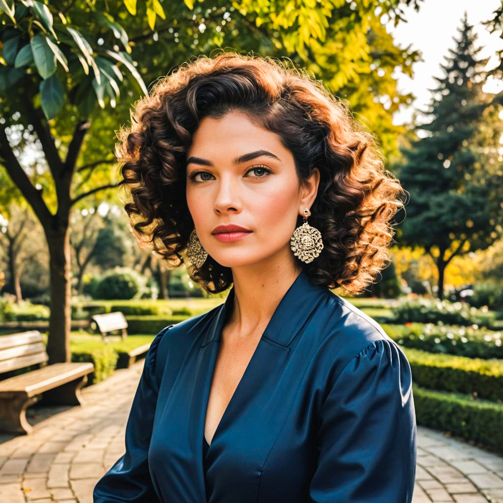 Elegant Woman in Garden