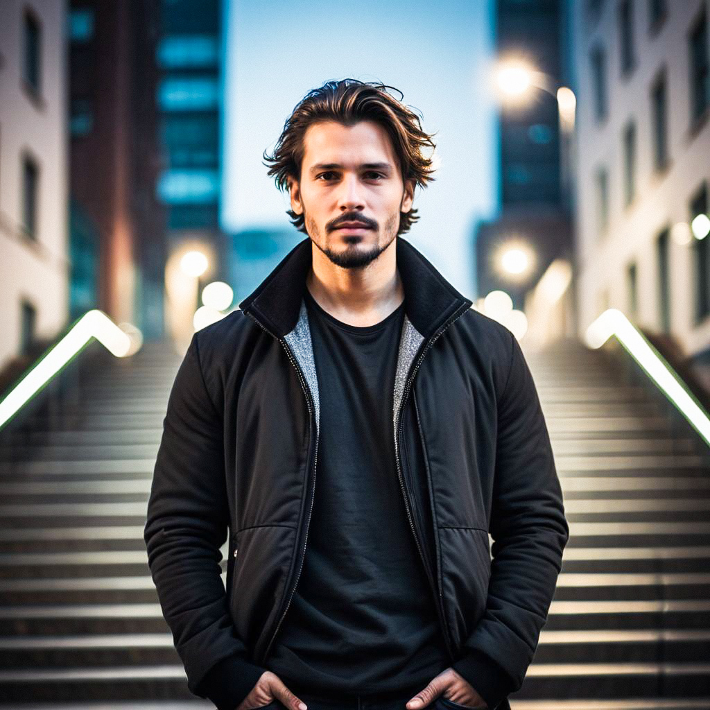 Confident Young Man in Urban Setting