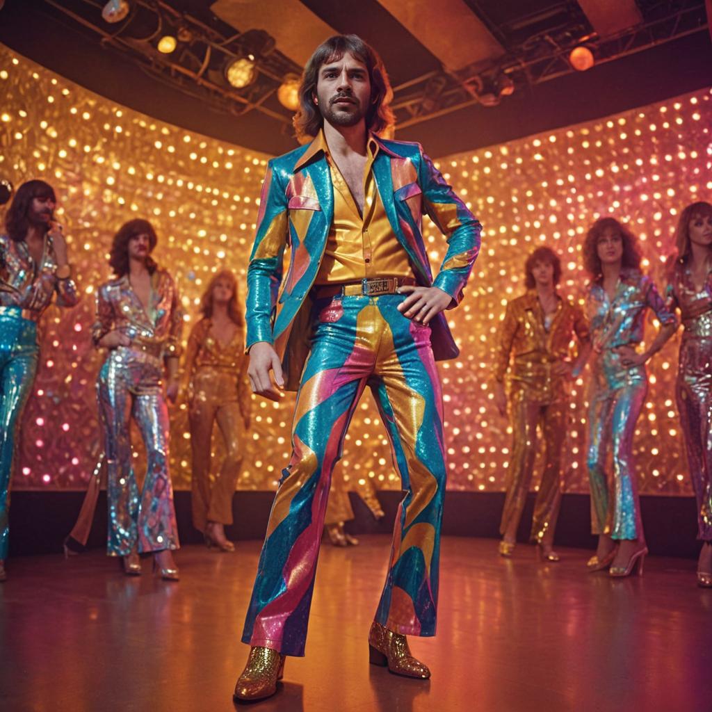 Man in Retro Sequined Suit