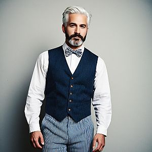 Distinguished Man in Vintage Outfit