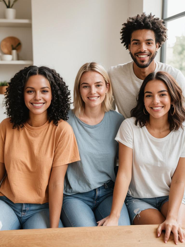 Cheerful Friends in Stylish Casual Wear