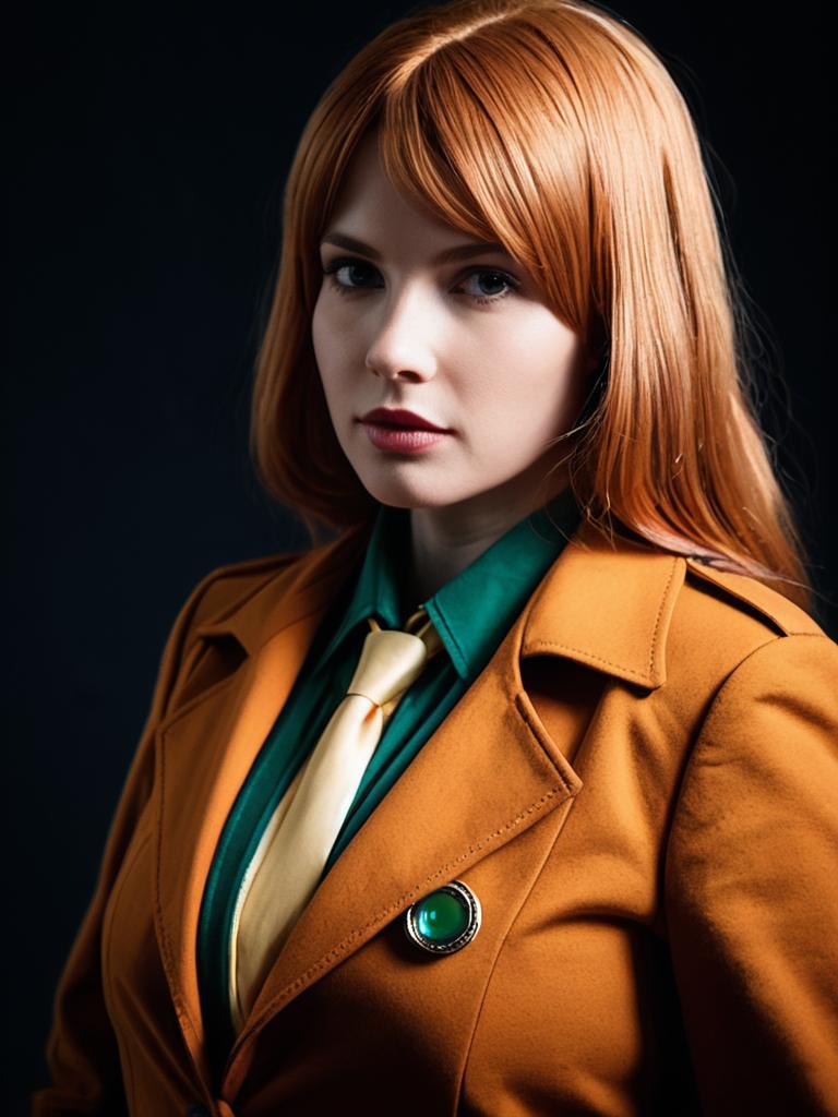 Realistic Petra Ral Cosplay Woman in Detailed Anime Style Costume
