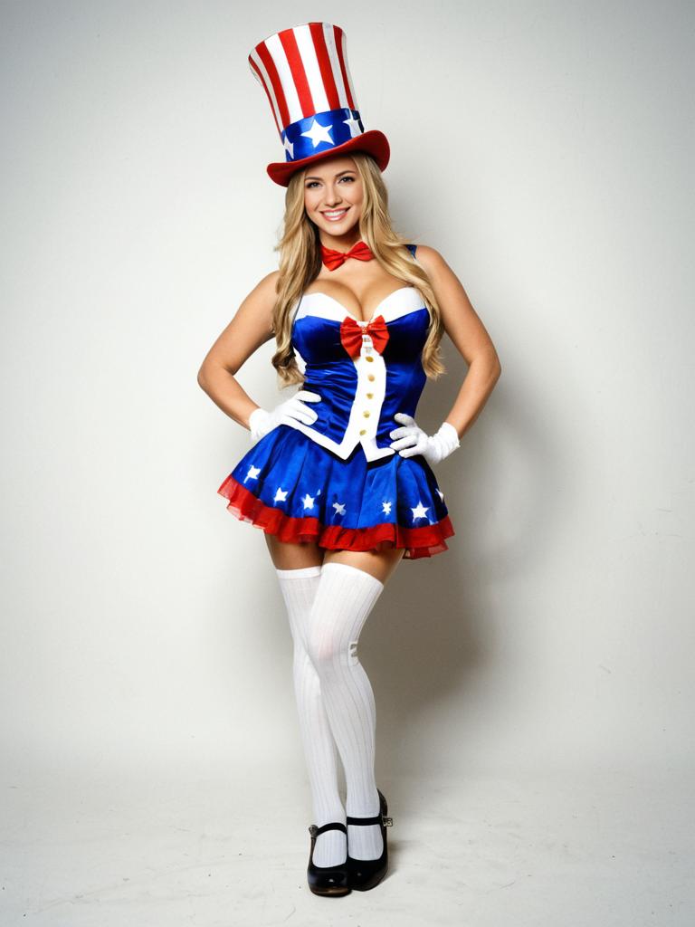 Patriotic Woman in Festive Costume