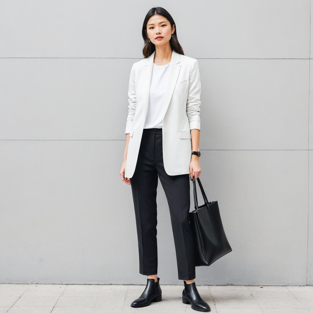 Stylish Young Woman in Professional Outfit