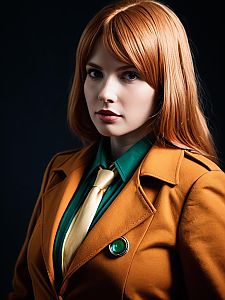 Realistic Petra Ral Cosplay Woman in Detailed Anime Style Costume