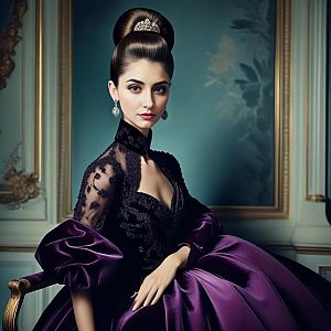 Elegant Victorian Woman in Vintage Room