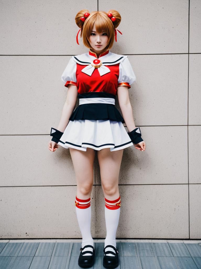 Hanamichi Anime Cosplay Woman in Sailor Style Outfit