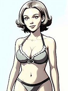 Stylish Woman in Bikini - Comic Art