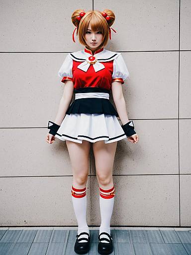 Hanamichi Anime Cosplay Woman in Sailor Style Outfit