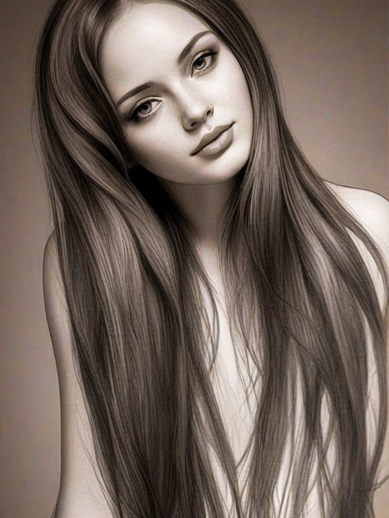 Hyperrealistic Digital Portrait of a Woman in Sepia