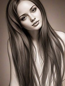 Hyperrealistic Digital Portrait of a Woman in Sepia