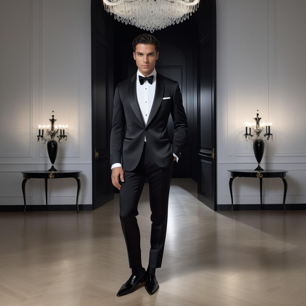 Man in Tuxedo in Luxurious Hall