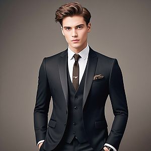 Confident Young Man in Suit
