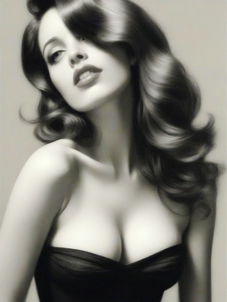 Stylish Black and White Portrait of a Woman