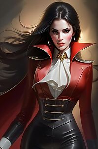 Confident Woman in Red and Black - Empowerment Art