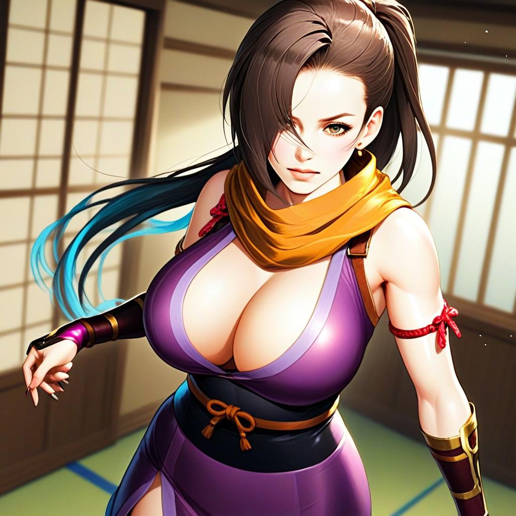 Kagero Fire Emblem Anime Style Woman in Traditional Japanese Room Illustration