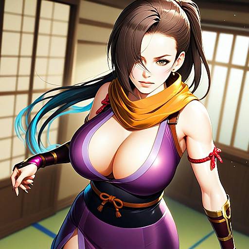 Kagero Fire Emblem Anime Style Woman in Traditional Japanese Room Illustration