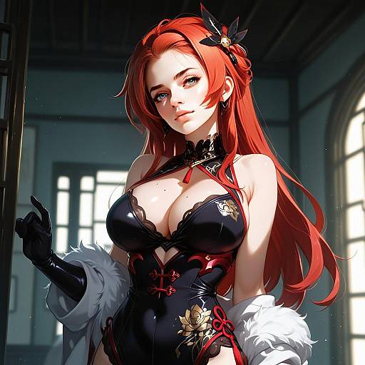 Murata Himeko Vermillion Knight Anime Style Digital Illustration