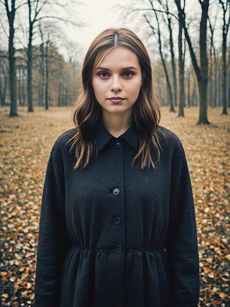 Young Woman in Autumn Forest Young Woman in Autumn Forest