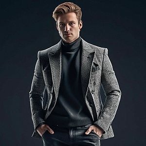 Stylish Man in Blazer and Turtleneck