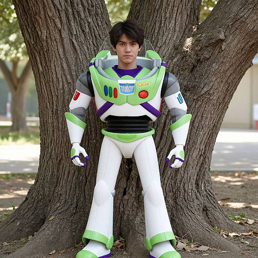 Man in Detailed Buzz Lightyear Costume Outdoor Portrait