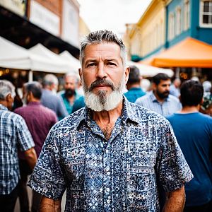 Confident Man in Outdoor Market