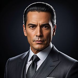 Serious Man in Dark Suit Portrait