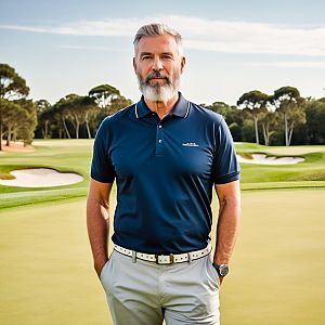 Confident Man on Golf Course