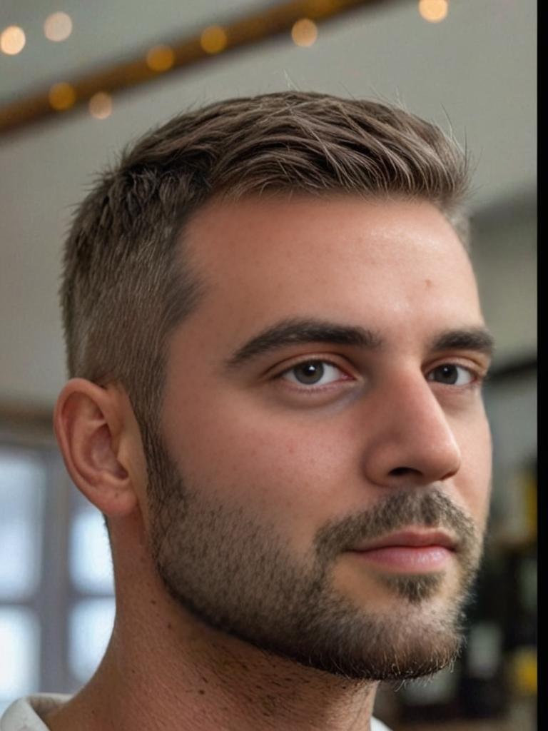 Man with Trendy Fade Hairstyle