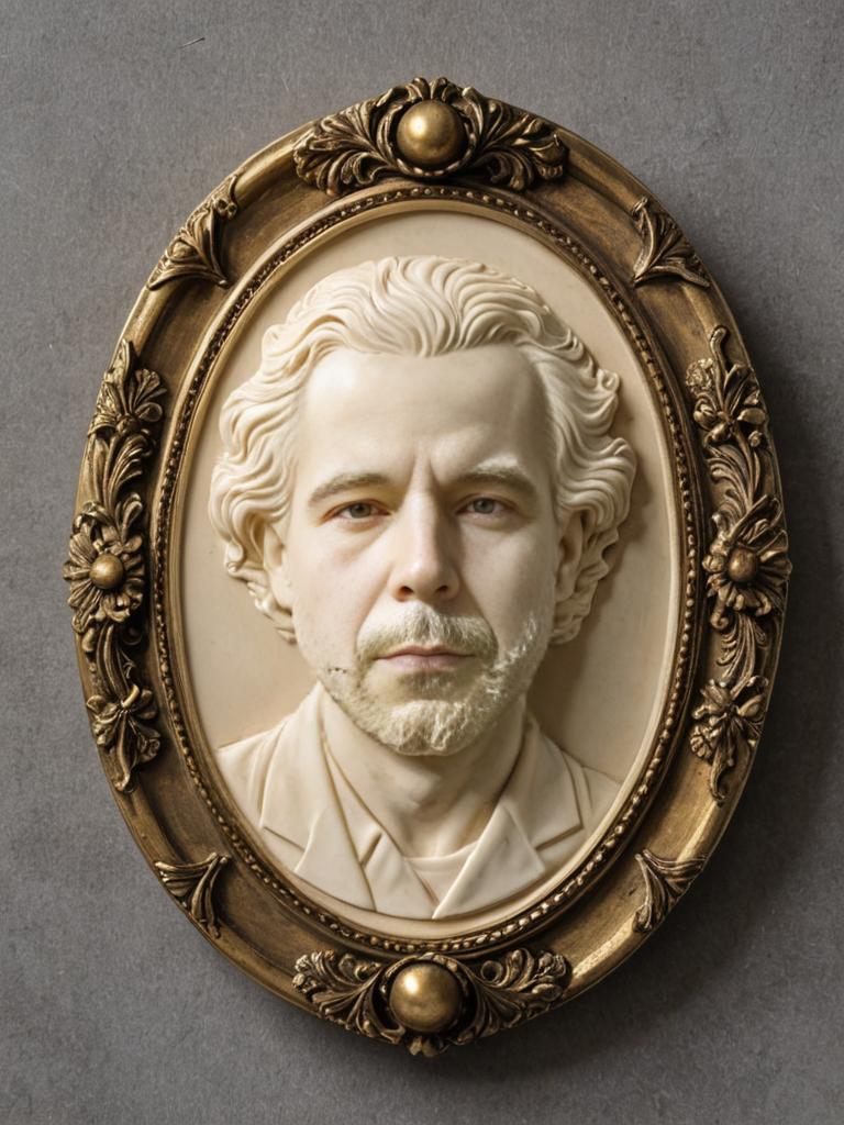 Man's Portrait as Bas-Relief Sculpture