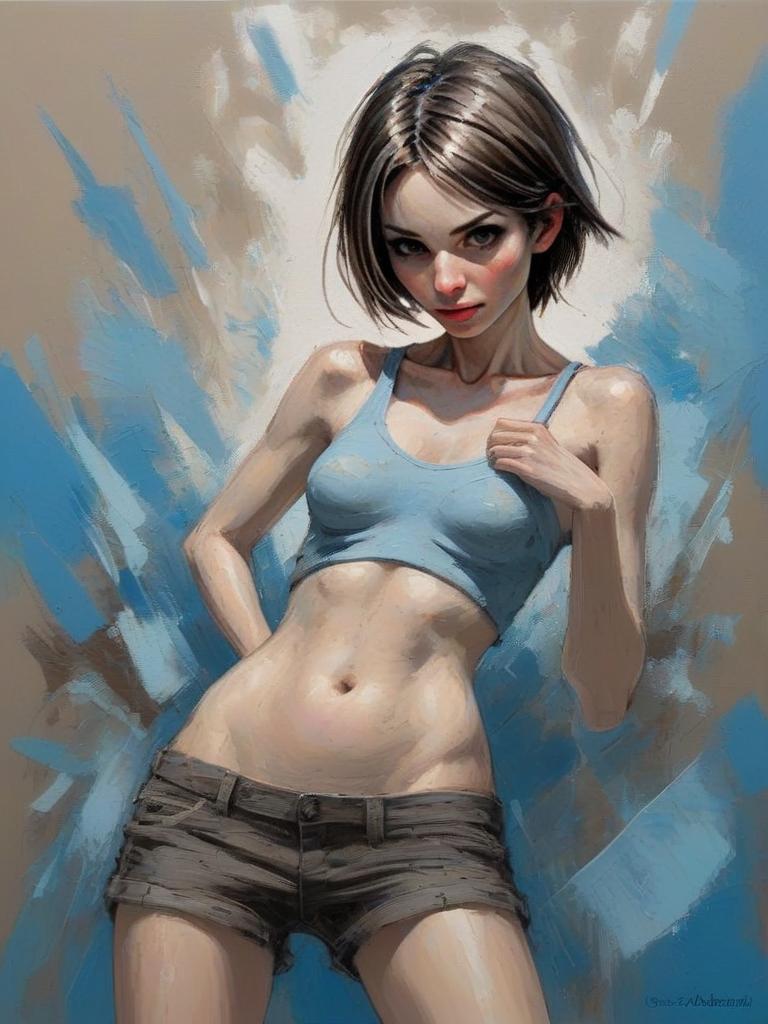 Stylized Woman in Confident Pose Stylized Woman in Confident Pose