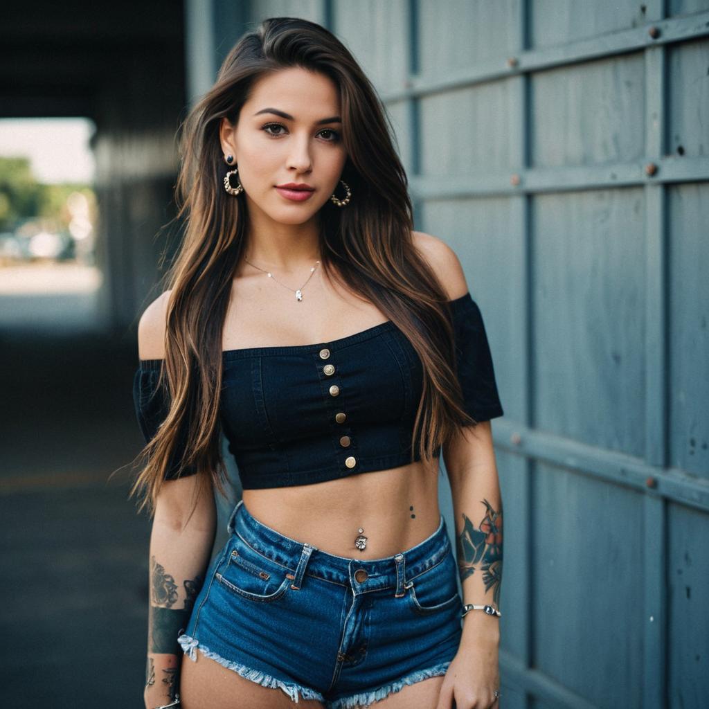 Stylish Young Woman in Urban Setting Stylish Young Woman in Urban Setting