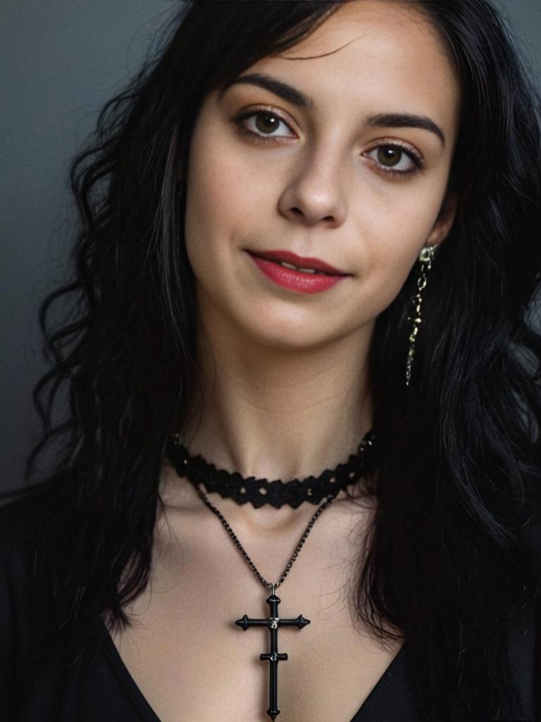 Striking Portrait of a Confident Woman in Gothic Style