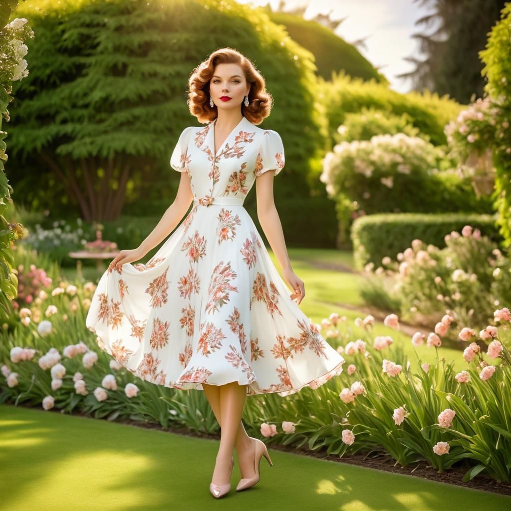 Vintage Elegance in Floral Dress