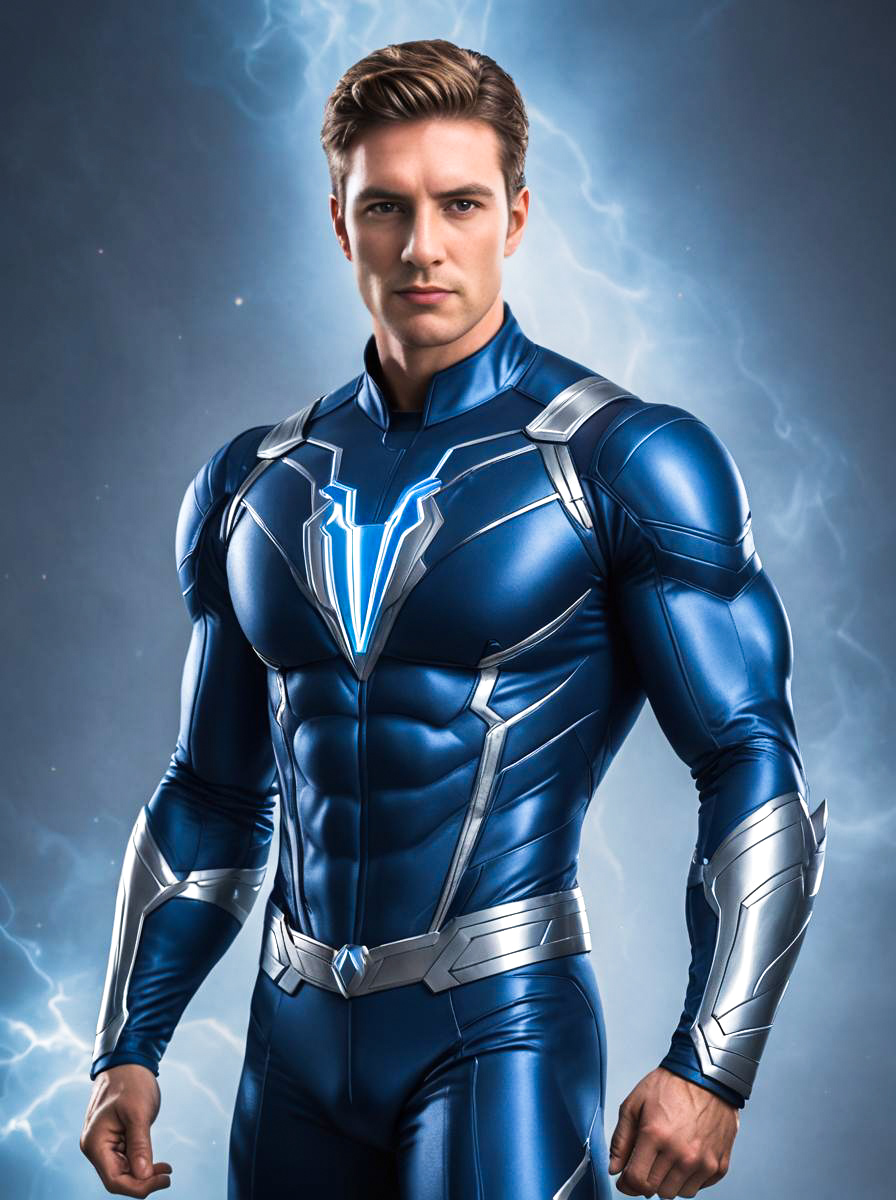 Man in Blue Marvel Costume - Superhero Aesthetic