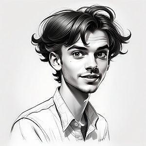 Black and White Portrait of a Young Man