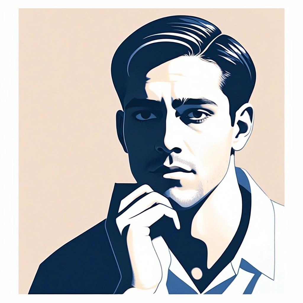 Minimalistic Digital Portrait of a Man
