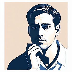 Minimalistic Digital Portrait of a Man