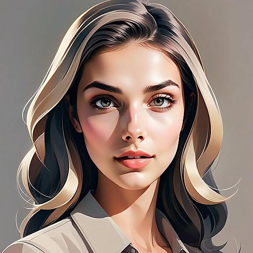 Digital Portrait of Woman with Green Eyes in Hyperrealistic Style